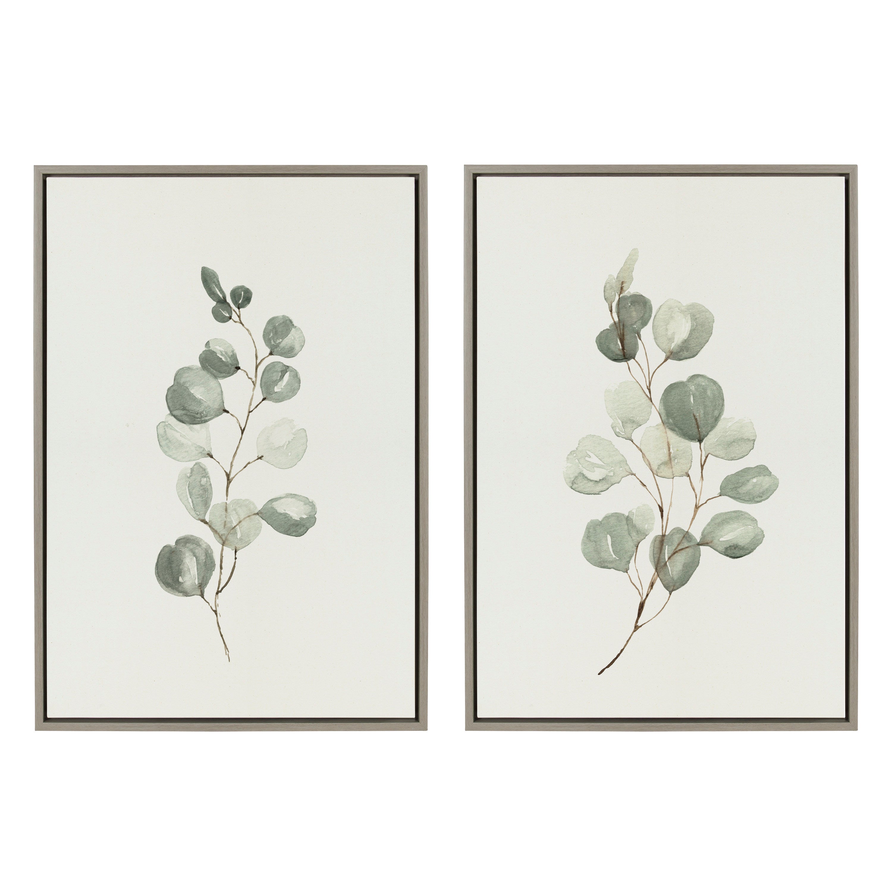Sylvie Eucalyptus Framed Canvas Set by Maja Mitrovic