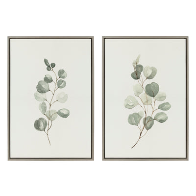Sylvie Eucalyptus Framed Canvas Set by Maja Mitrovic