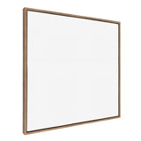 Sylvie Blank Framed Canvas in Beaded Gold, 30x30 size, leaning on a white wall