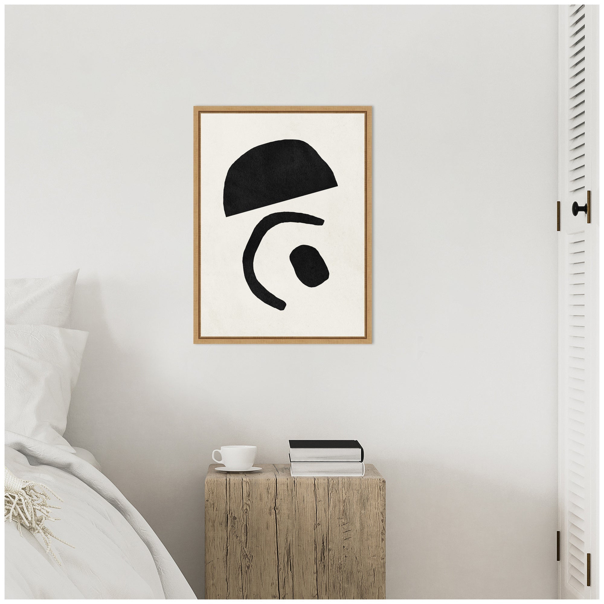 Sylvie Black Geometric Abstract 3 Framed Canvas by July Art Prints