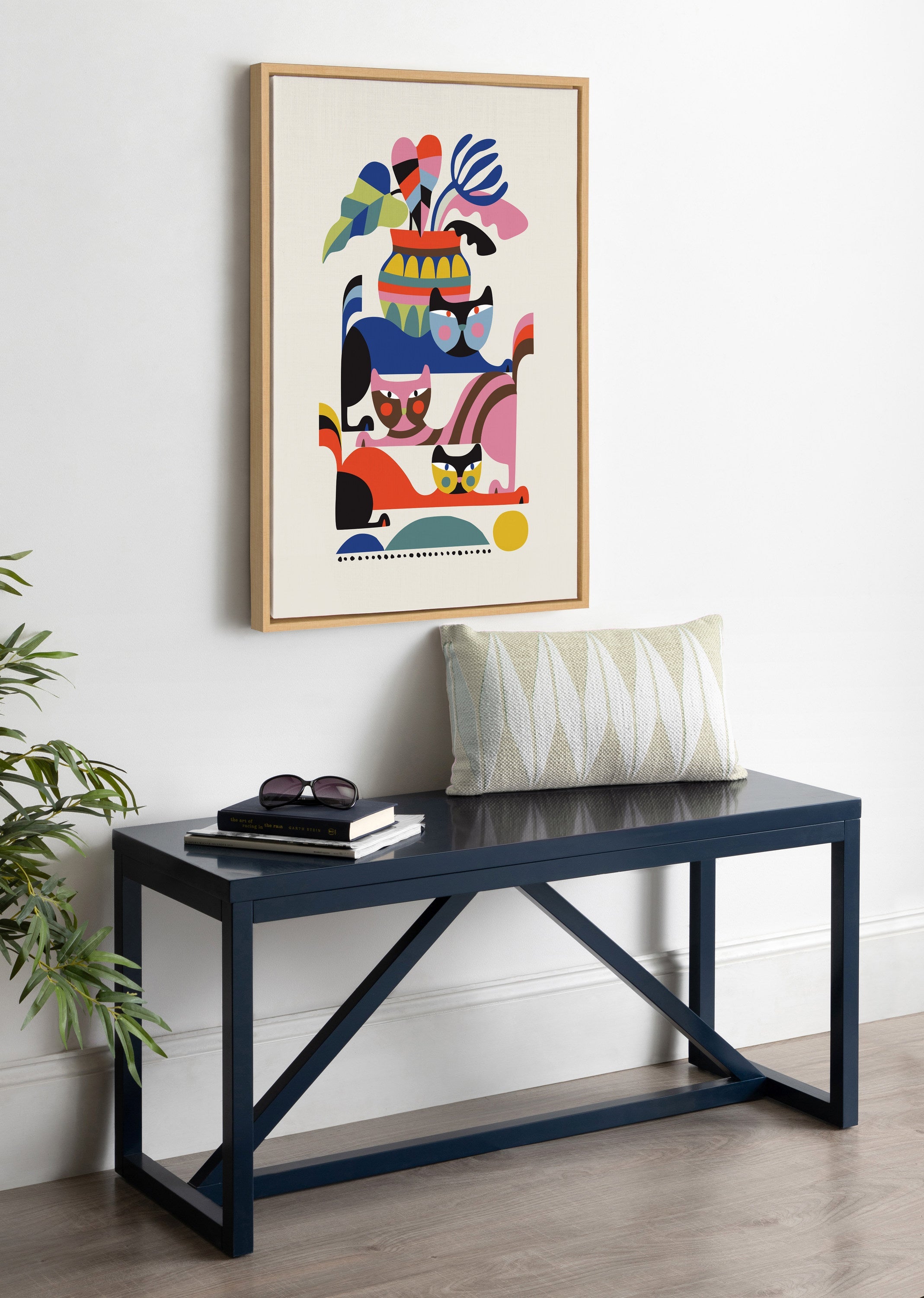 Sylvie 3 Cats Framed Canvas