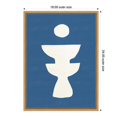 Sylvie Ceramic Blue Beige 4 Framed Canvas by Rocket Jack