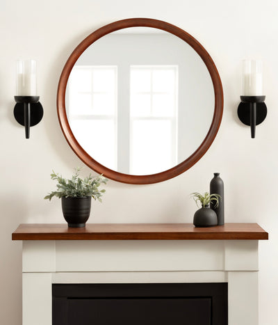Hatherleigh Round Wood Wall Mirror