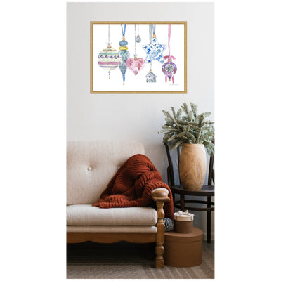 Sylvie Framed Canvas Vintage Hanging Ornaments by Patricia Shaw