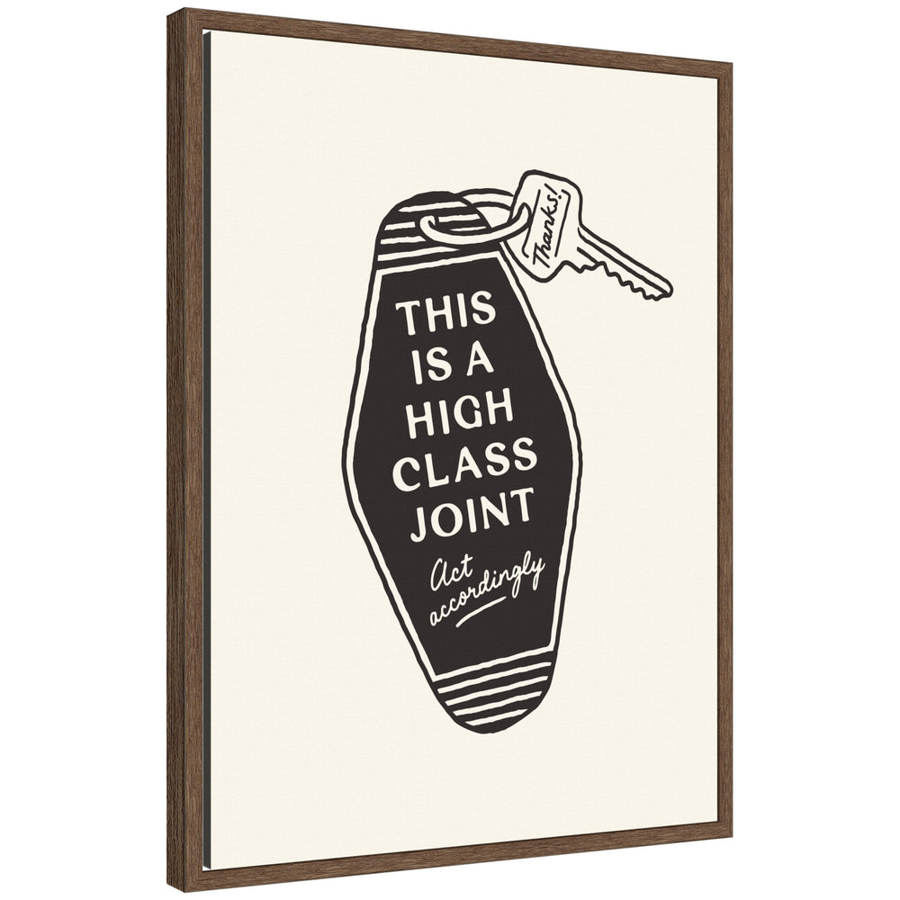 Retro Keychain This is a High Class Joint Black and White framed canvas print by Lucky Guava