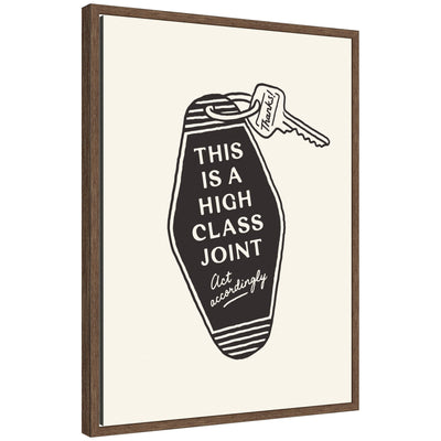 Retro Keychain This is a High Class Joint Black and White framed canvas print by Lucky Guava