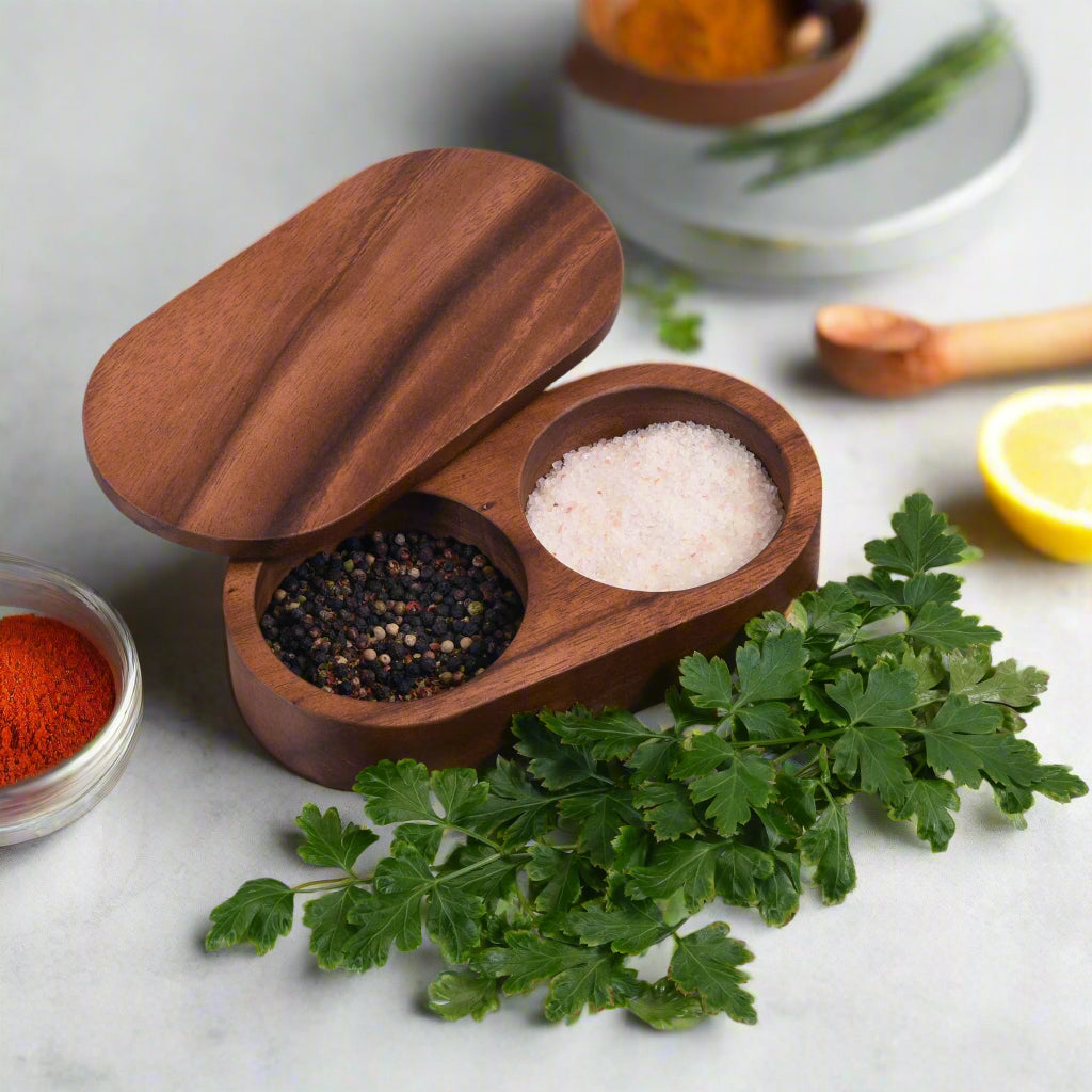 Salt & Pepper Pinch Pot w/ Cover by Kalmar Home - product image 4 for Resin Society