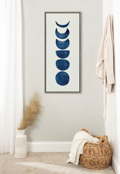Sylvie Linear Moon Phases Framed Canvas by Teju Reval of SnazzyHues