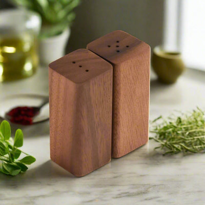 Salt & Pepper Shakers on an Acacia Wood Base by Kalmar Home - product image 3 for Resin Society