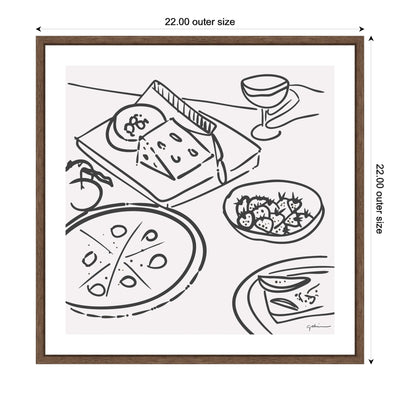 Dinner Club by Gabrielly Guedes Framed Canvas Wall Art Print