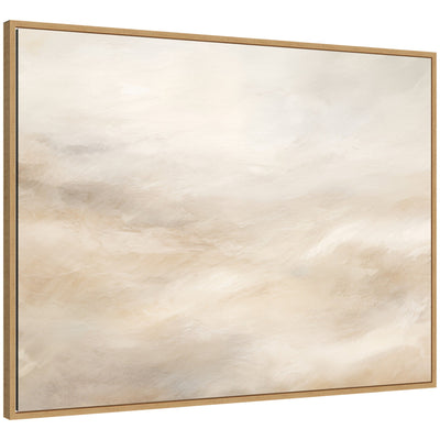 Sylvie tonal abstract white and beige light natural neutrals horizontal framed canvas artwork
