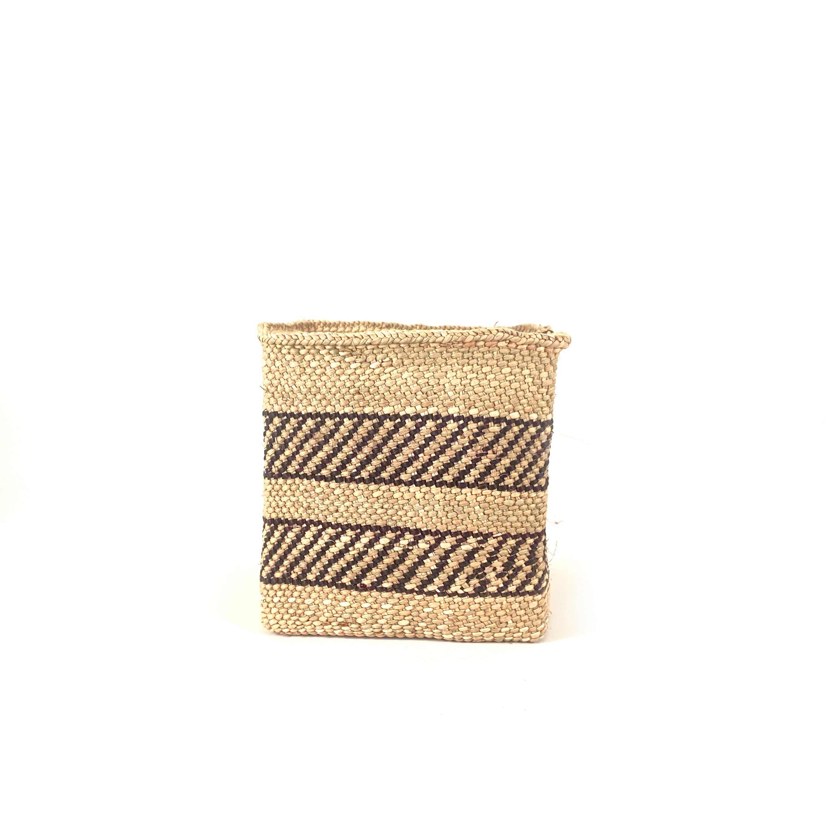 Square Natural w/ Black Stripe Iringa Basket by Mbare Ltd - product image 5 for Resin Society
