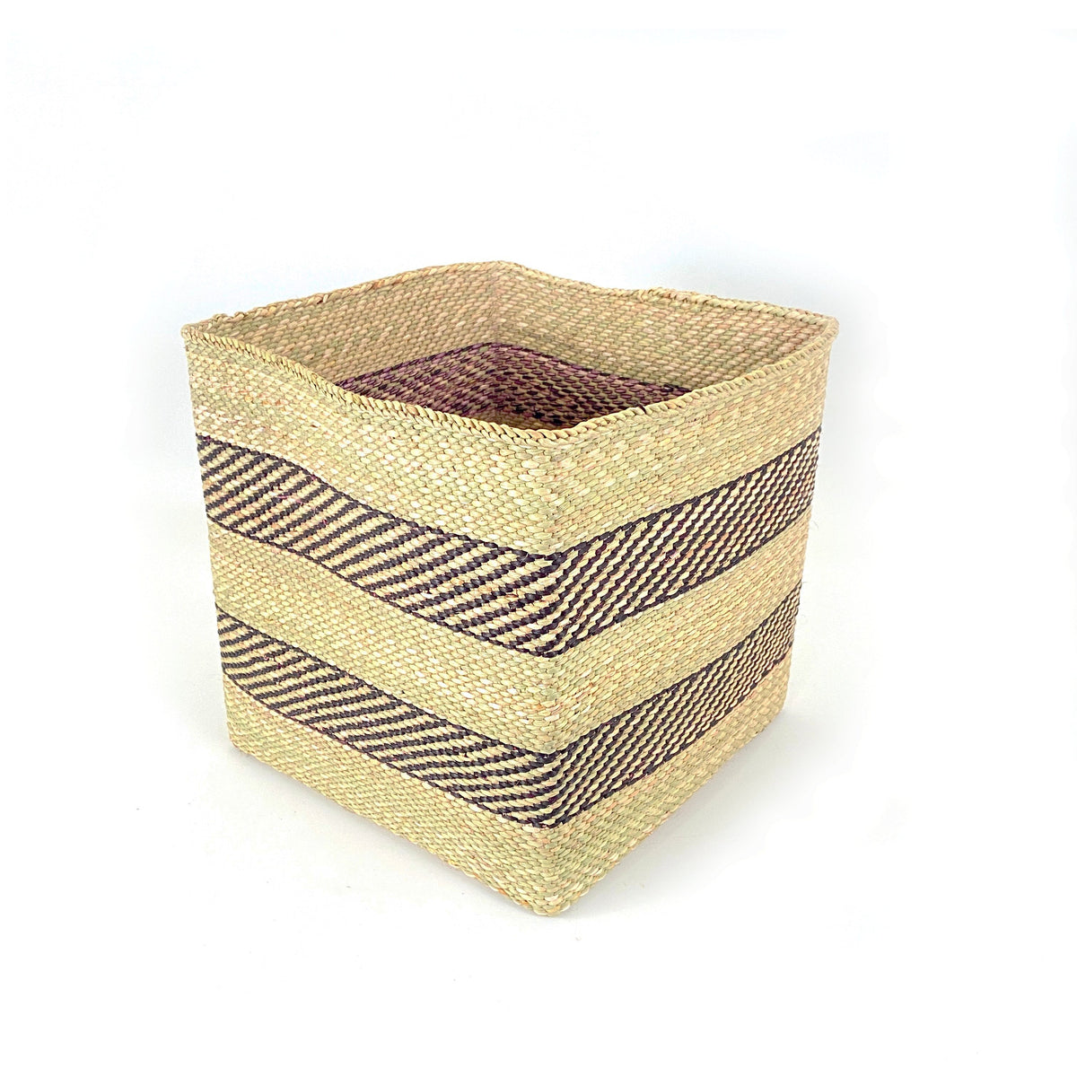 Square Natural w/ Black Stripe Iringa Basket by Mbare Ltd - product image 6 for Resin Society