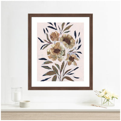 Framed Art Muted Paintrely Florals by Nikita Jariwala