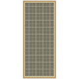 Rectangular wall pinboard with sage green fabric and white grid lines framed in light natural wood, displayed upright on a white background.