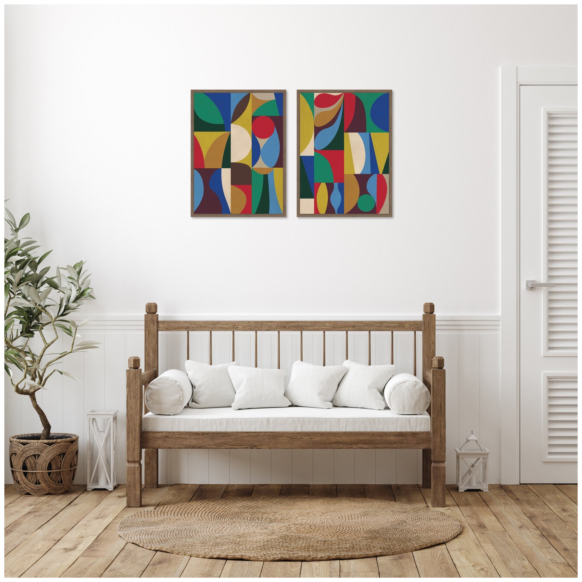 Abstract Deep 2 Piece Framed Canvas Wall Art Set by Rachel Lee
