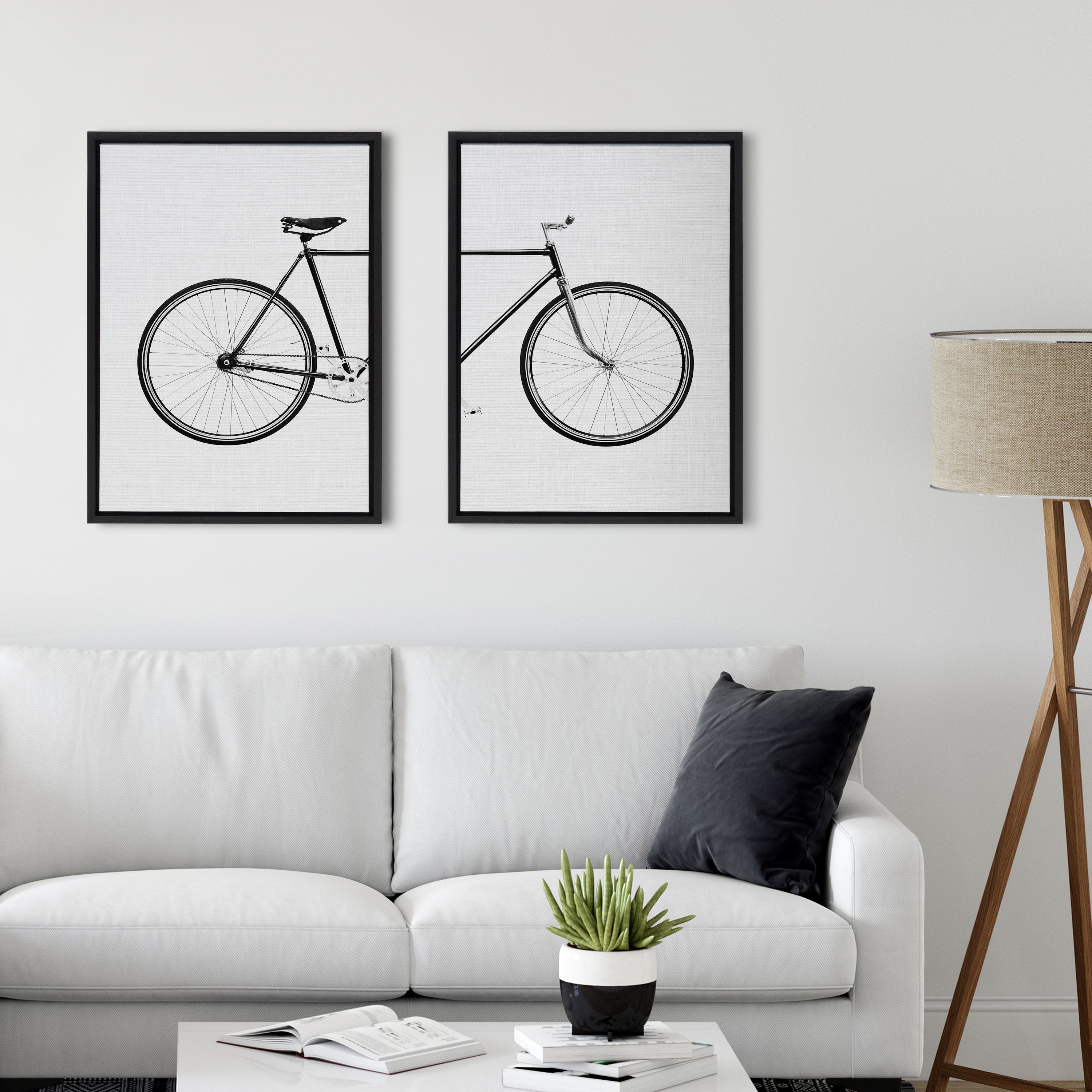 Sylvie Bicycle Framed Canvas by Simon Te of Tai Prints by kateandlaurel - product image 12 for Resin Society