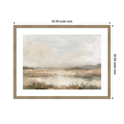 Neutral Abstract Landscape by The Creative Bunch Studio Framed Wall Art Print