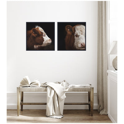 Cow Close 2 Piece Framed Canvas Wall Art Set by Emiko and Mark Franzen F2 Images
