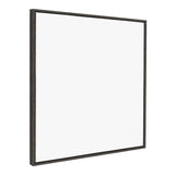 Square blank white canvas in a slim dark wood frame, shown at a slight angle on a white background.
