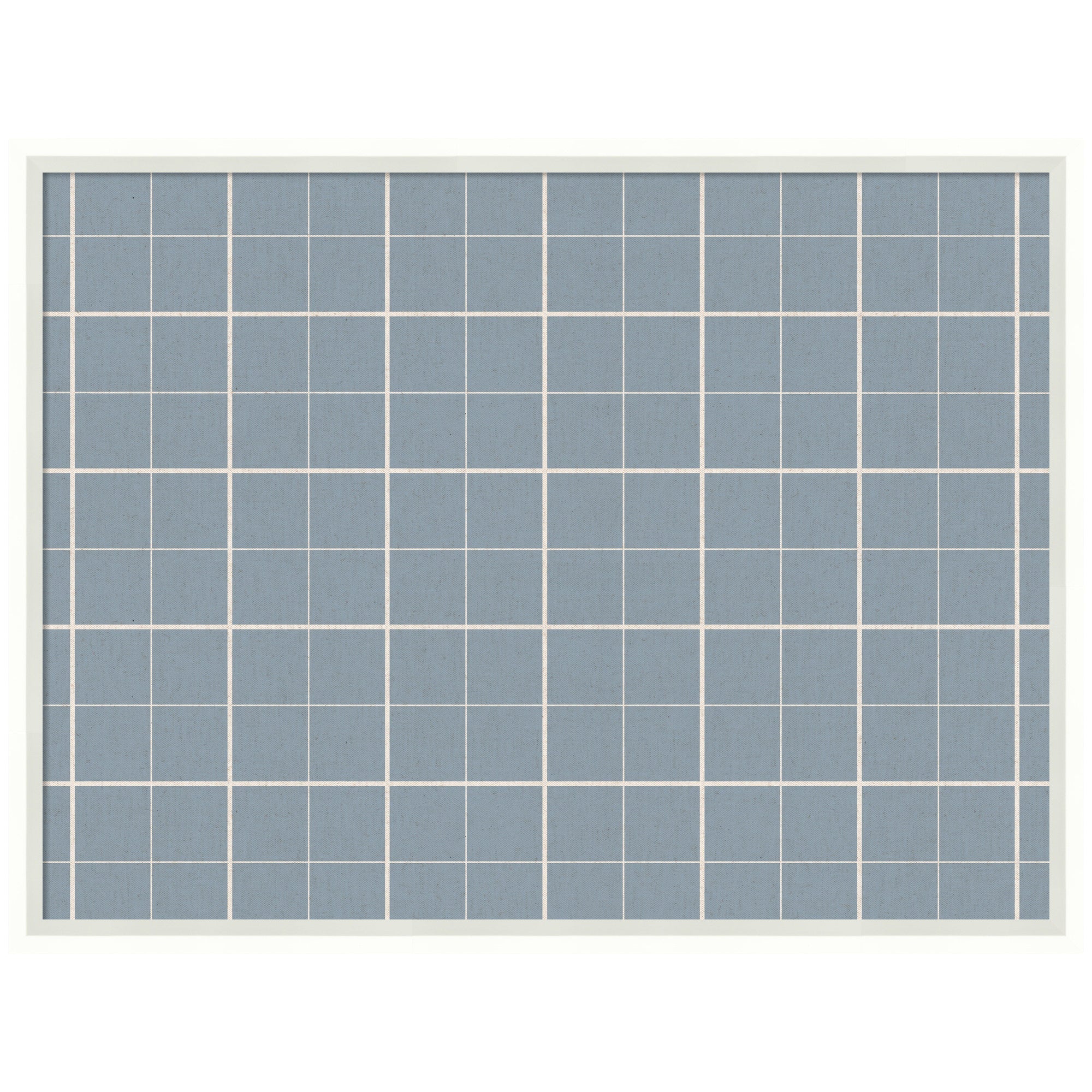 Framed Fabric Pinboard Light Blue Plaid Wall Organization
