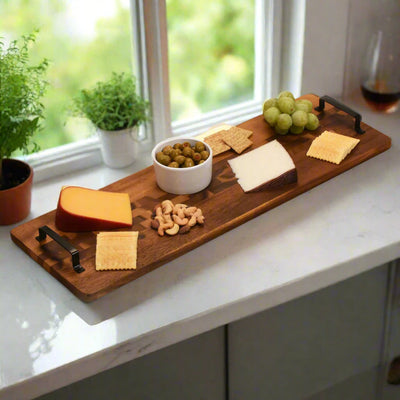 Acacia Serving Trays with Metal Handles by Kalmar Home - product image 5 for Resin Society