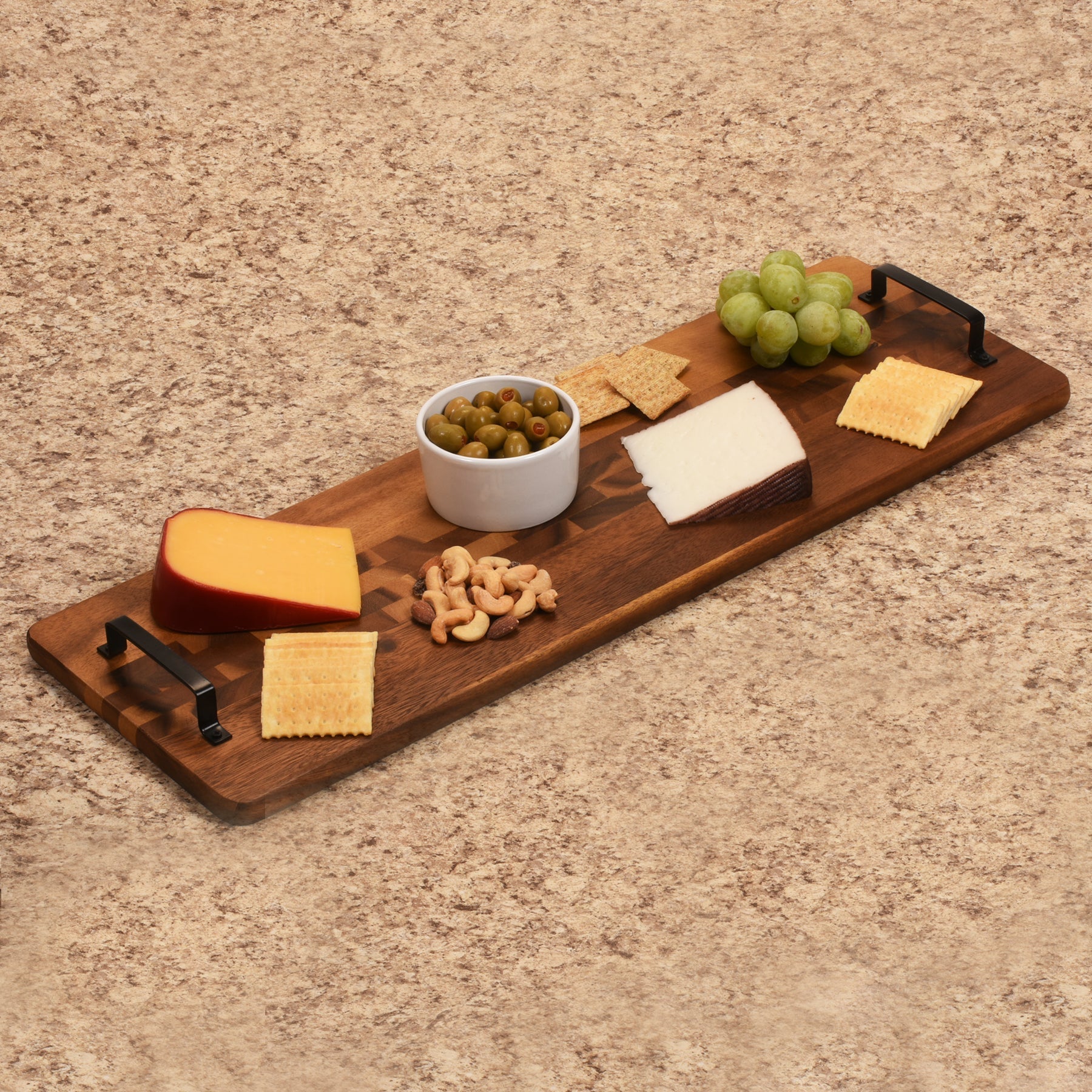 Acacia Serving Trays with Metal Handles by Kalmar Home - product image 4 for Resin Society