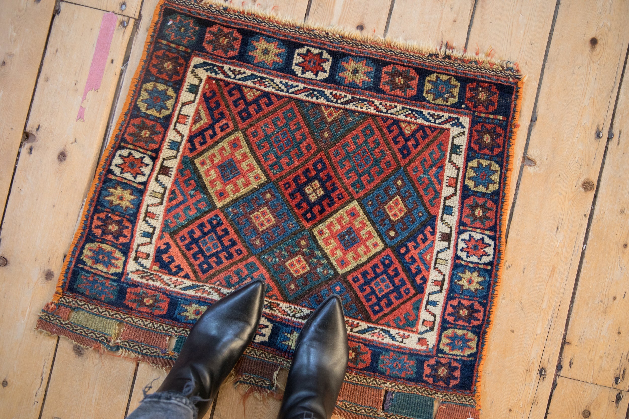 2x2.5 Antique Jaff Kurd Bag Face Square Rug Mat by Old New House® - product image 2 for Resin Society
