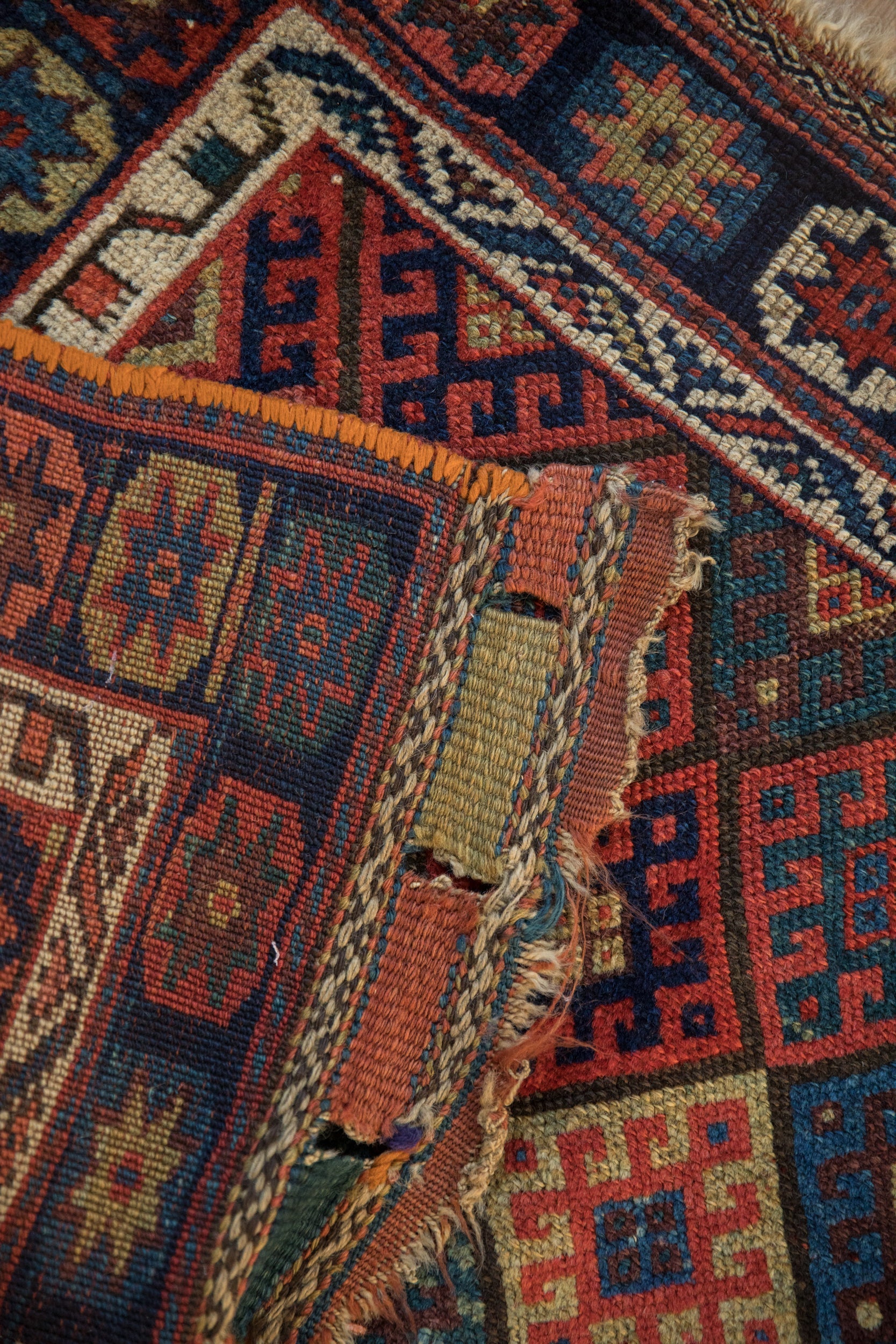 2x2.5 Antique Jaff Kurd Bag Face Square Rug Mat by Old New House® - product image 10 for Resin Society