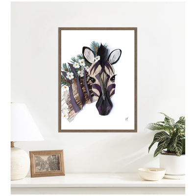 Zebra by Madeline Jeppesen Framed Canvas Wall Art Print