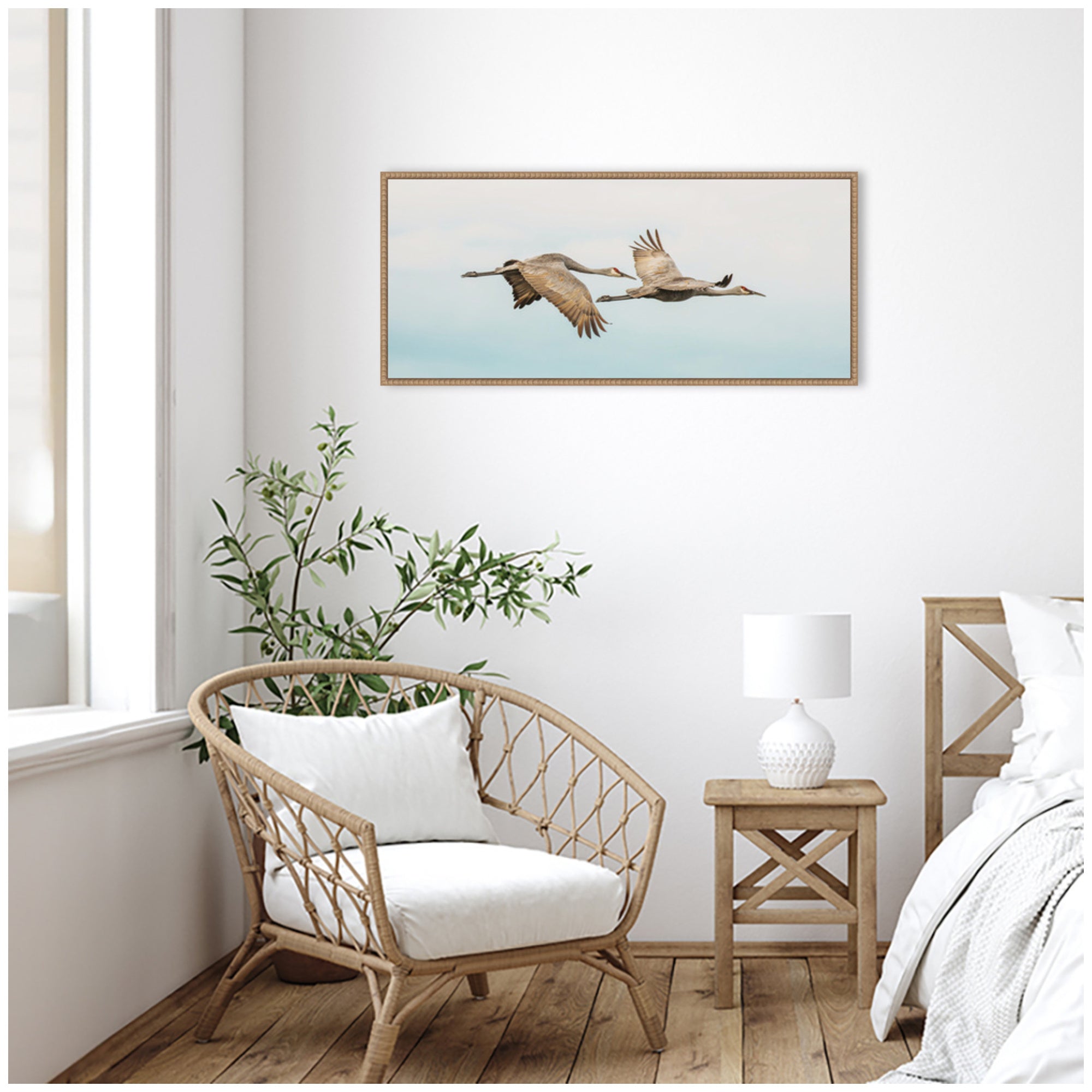 Cranes Flying Panel by Emiko and Mark Franzen F2 Images Framed Canvas Wall Art Print