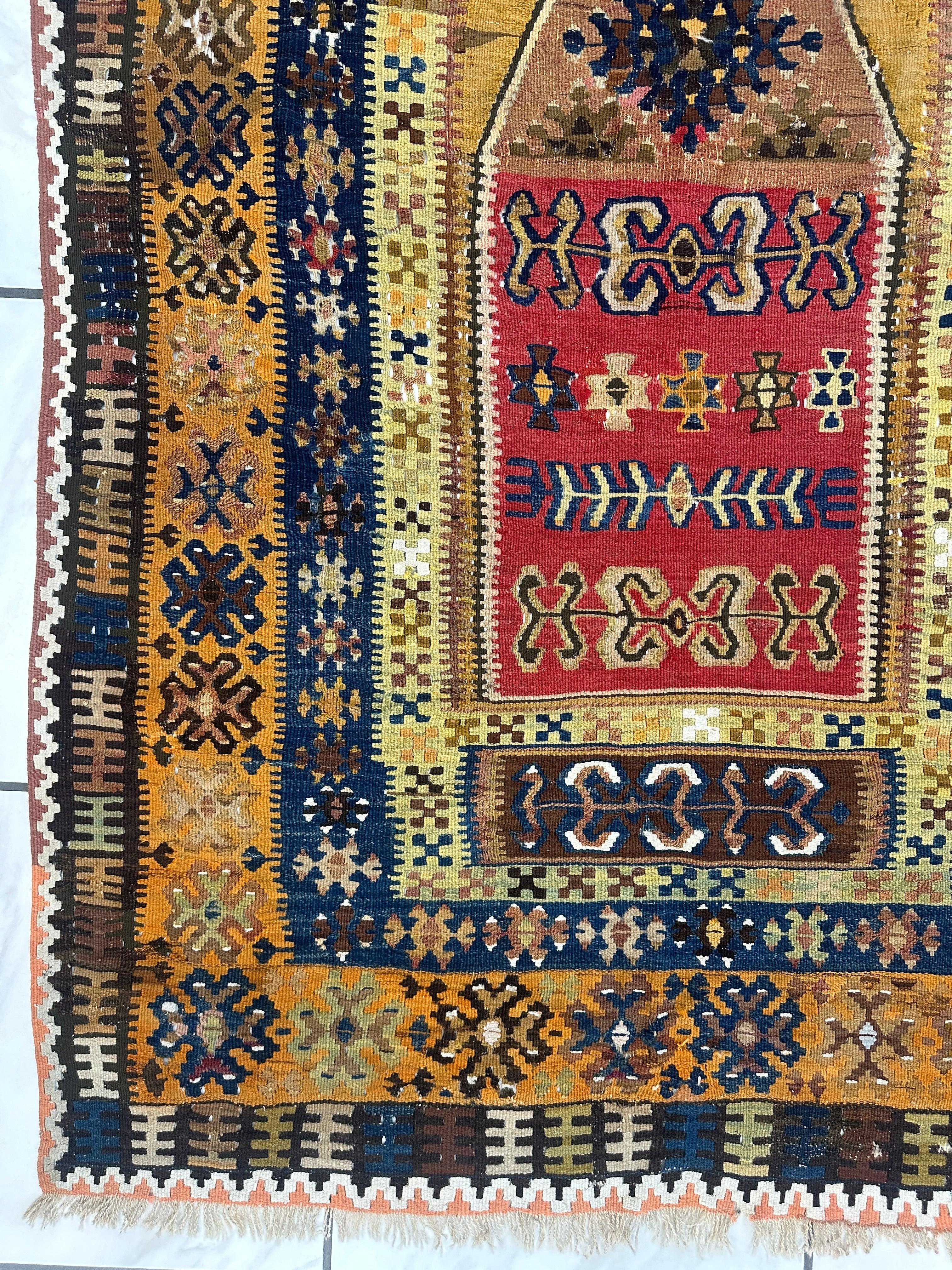 Antique Anatolian Wool Prayer Rug 4’ x 6’6” by Rugistan - product image 5 for Resin Society