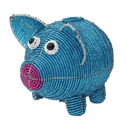 Blue Piggy Bank by Beadworx by Extol Accessories - Resin Society