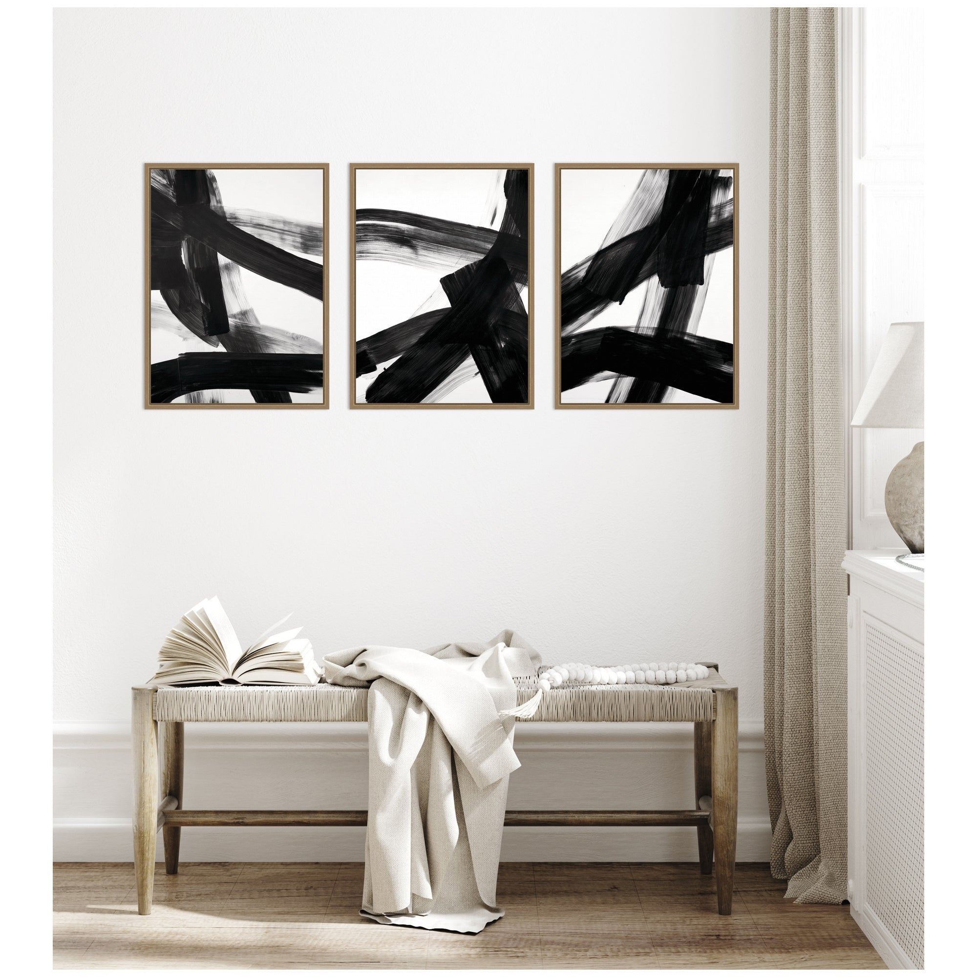 Black Mark No.
1, No.
2, & No.
3 3 Piece Framed Canvas Wall Art Set by Amy Lighthall
