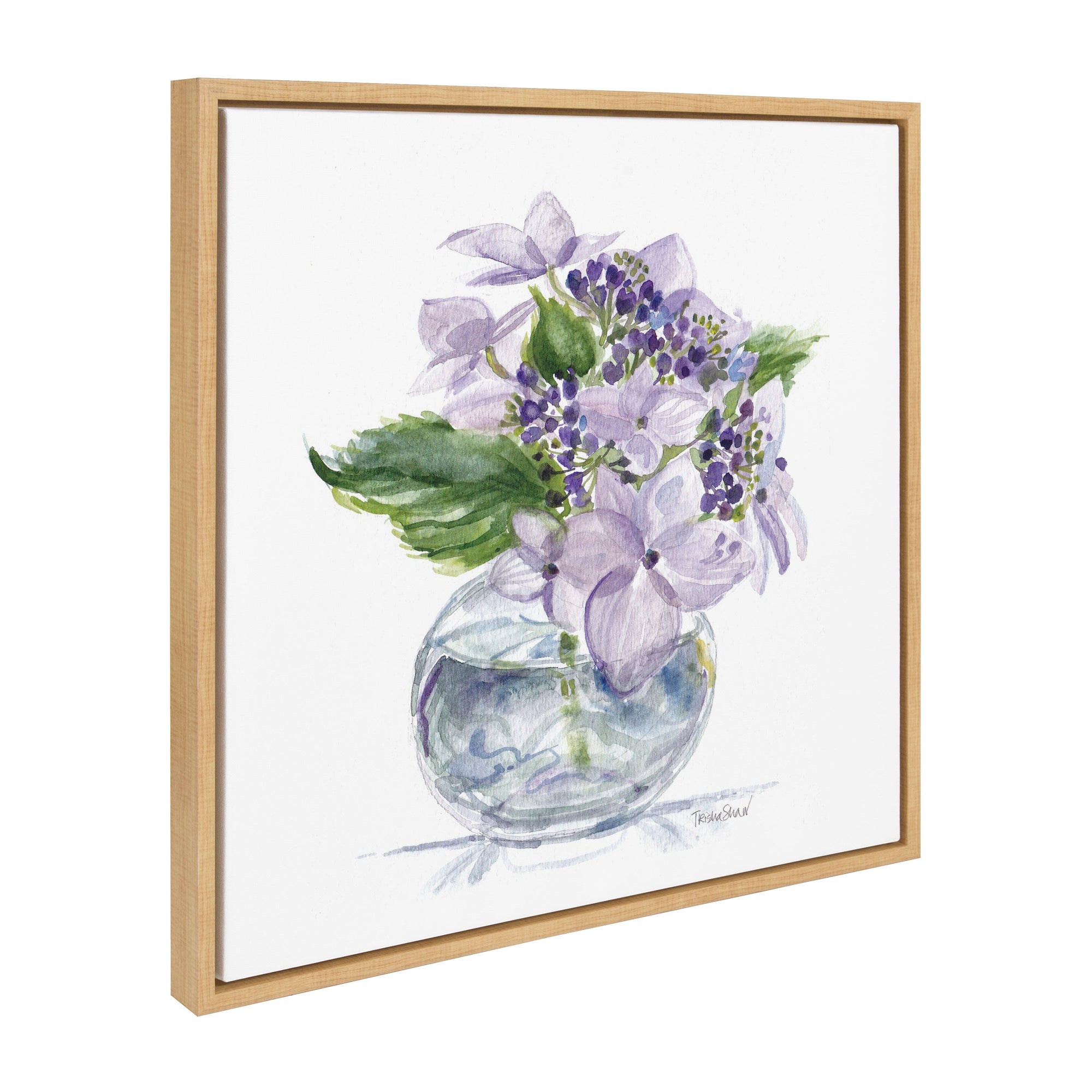 Sylvie Hydrangea Blossom Bud Framed Canvas by kateandlaurel - main product image for Resin Society