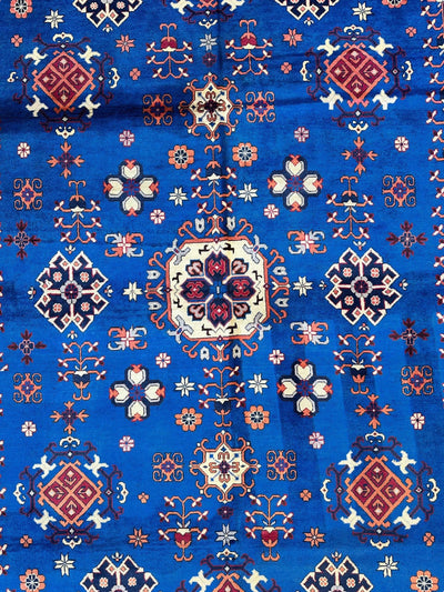 Hand-Knotted Afghan Kazak Rug – 6'6" x 9'7" – Vibrant Geometric Design by Rugistan - product image 4 for Resin Society