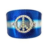 Peace Collar featuring multi-tone blue and silver snake pattern with Swarovski crystals