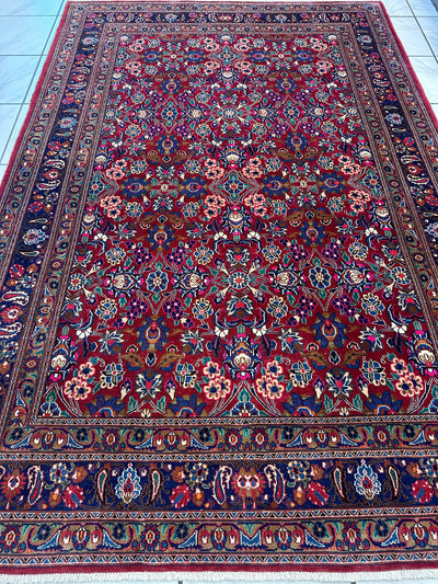 Persian Mashhad I Fine Allover Rug Wool 7 x 10 by Rugistan - product image 3 for Resin Society