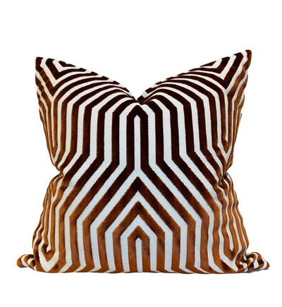 Vanderbilt Pillow Cover in Russet color with ivory linen backing