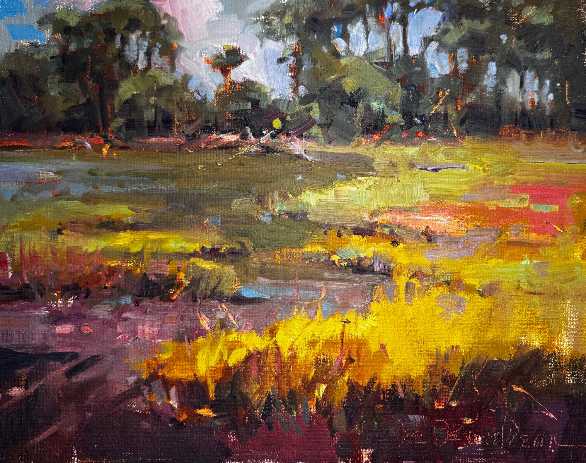 Three, plein air painting by John Beard Collection on board, 11x14 size