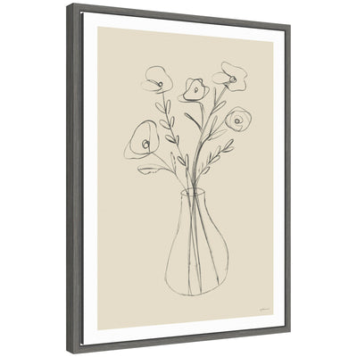 Floral Vase by Gabrielly Guedes Framed Canvas Wall Art Print