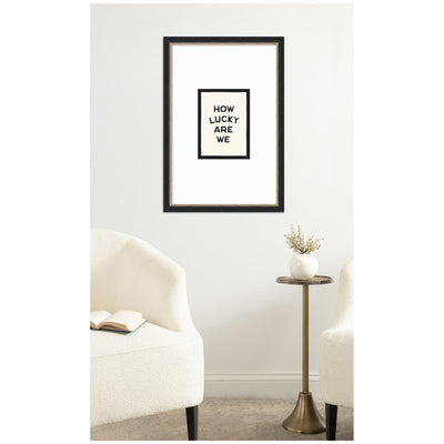 How Lucky Are We Inspirational Quote Poster, Dopamine Decor for Home or Apartment Retro Poster by Lucky Guava Framed Wall Art Print