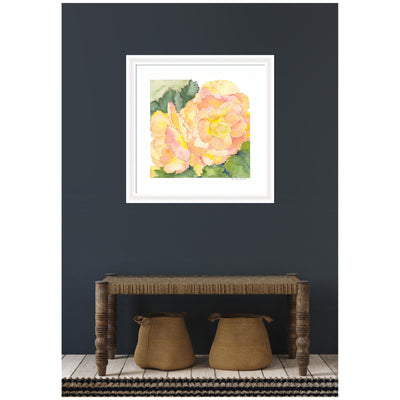 Framed Art Orange Pink Abstract Begonia by Patricia Shaw