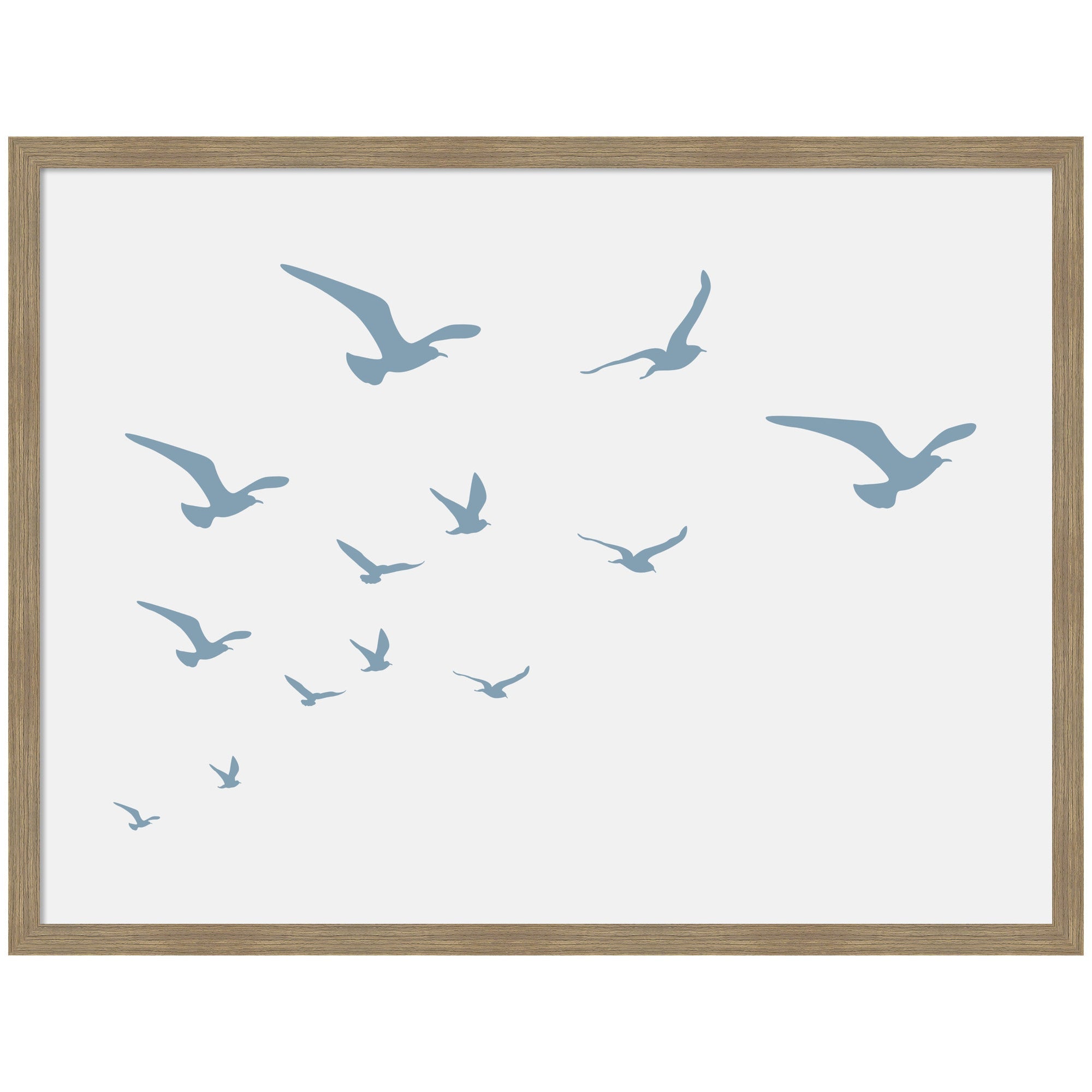 Seagulls White Background by Jolly and Dash Framed Wall Art Print
