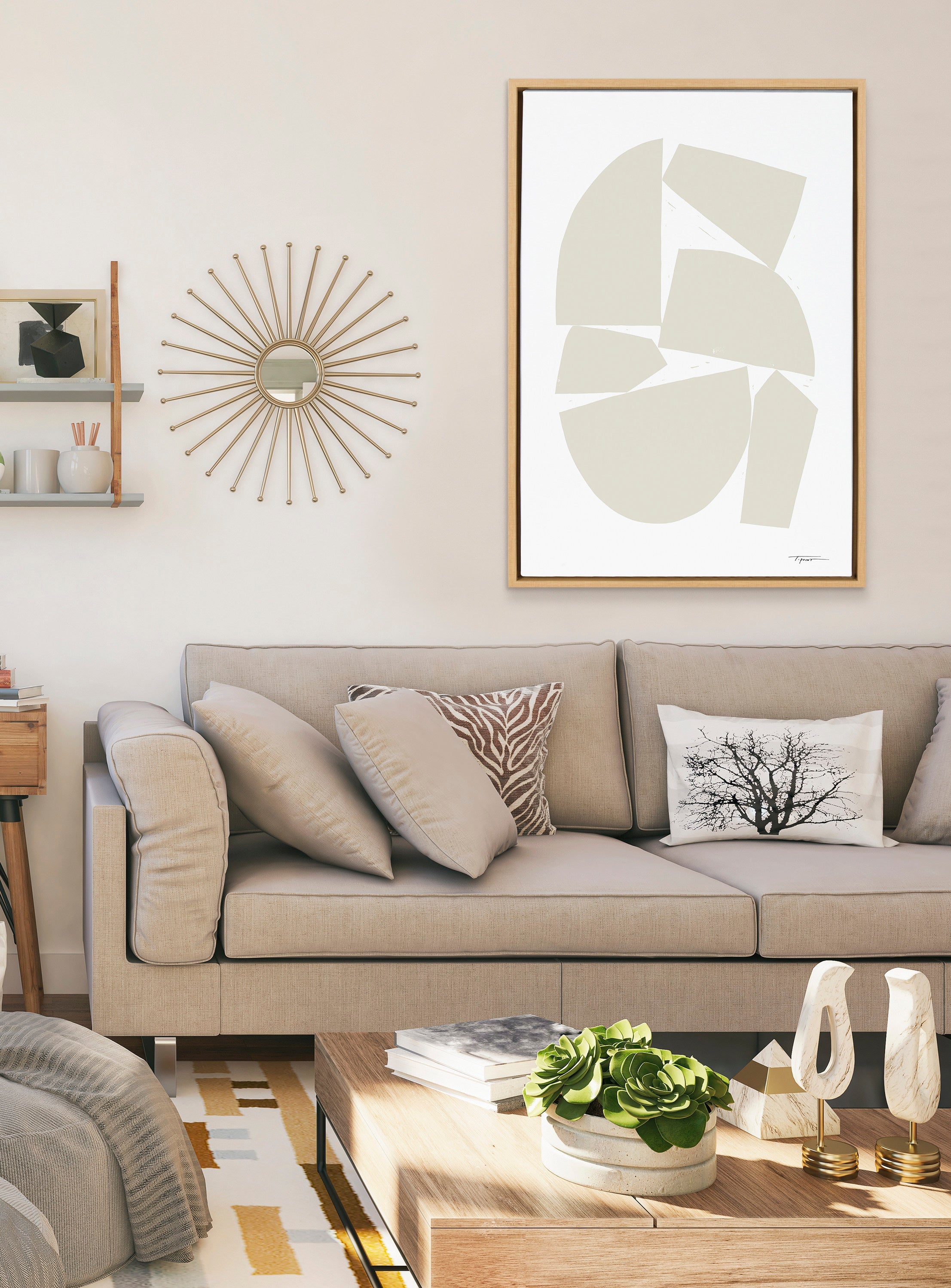 Sylvie Constructed I Neutral Framed Canvas by kateandlaurel - product image 13 for Resin Society