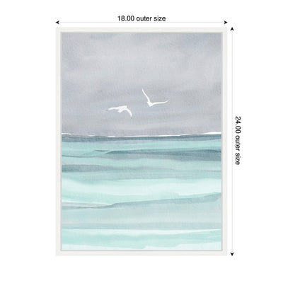 Sylvie Sea and Seagulls Framed Canvas by Nikita Jariwala