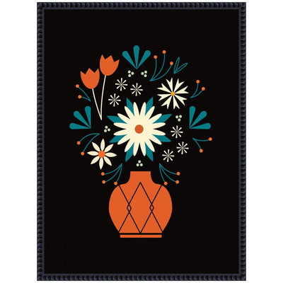 Sylvie Floral Red Vase Framed Canvas by Amber Leaders
