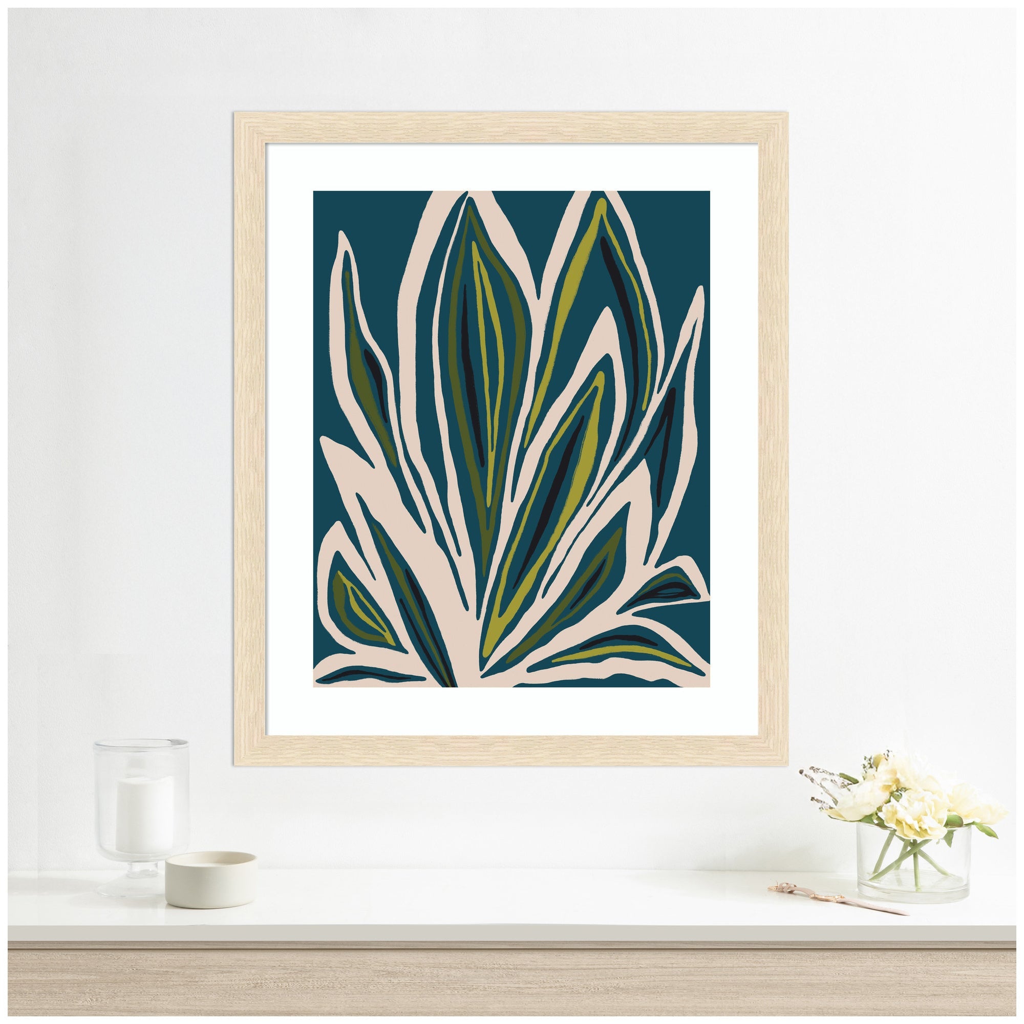 Framed Art Blue Flora 1 by Alicia Bock