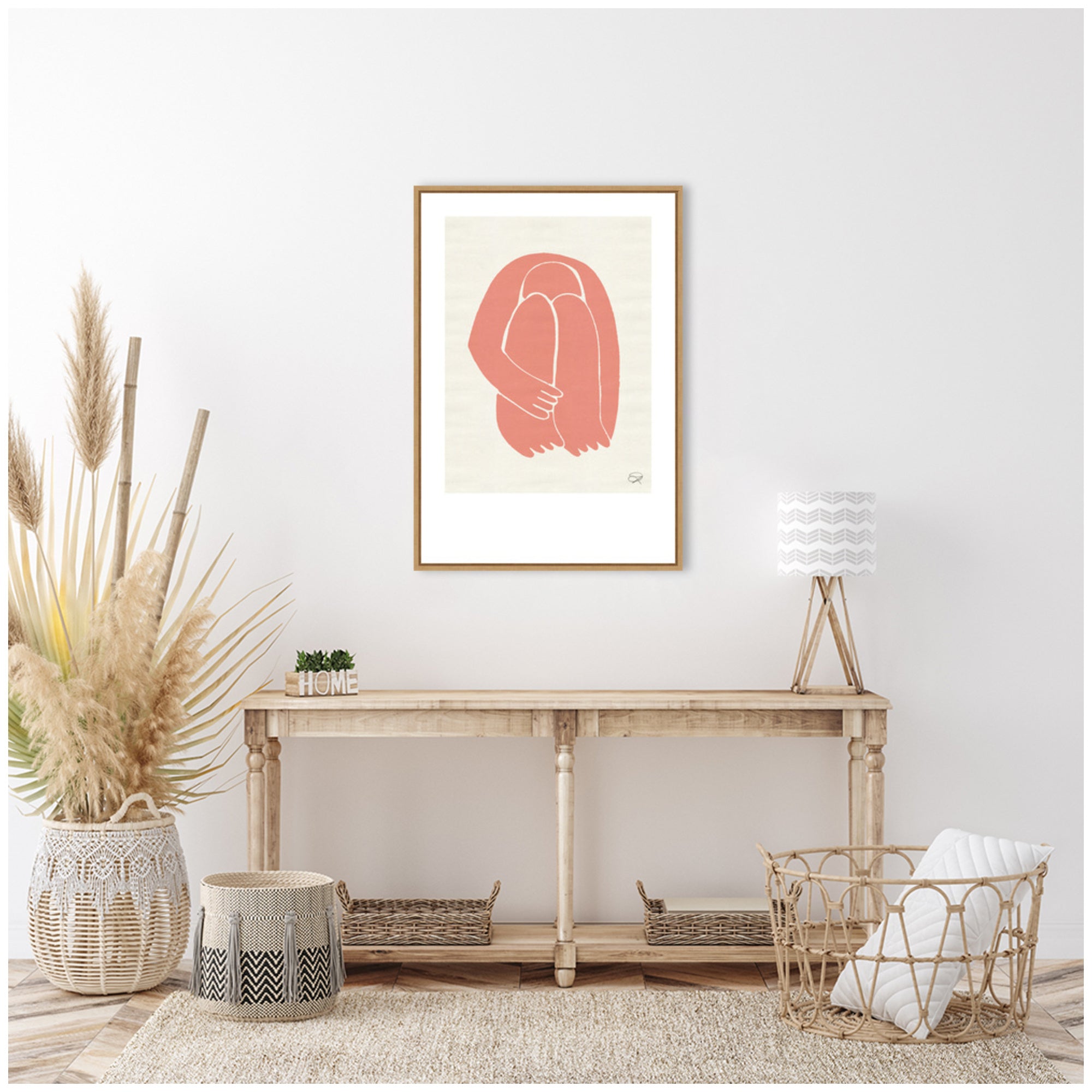 Sylvie Head Down 1 Terracotta Framed Canvas by Rocket Jack