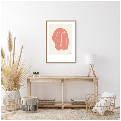 Sylvie Head Down 1 Terracotta Framed Canvas by Rocket Jack